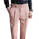 Men's Formal Trousers with Pockets Plain Elegant Straight Cut Stylish Comfortable Trousers for Men for Work Office and Formal Events Polyester 4