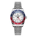 Men's GMT Watch with Date Waterproof 200 m Luminous Indices BGW9 Case 39 mm Stainless Steel 316L Mineral Glass Suitable for Swimming and Diving 3
