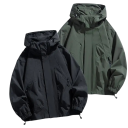 Men's Jacket for Spring and Autumn Windproof Design With Hood Zip Fastening Practical Pockets Durable Polyester Construction 7