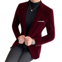 Men's Jacket Made of Polyester and Viscose Elegant Plain Jacket for Men with Breast Pocket Stylish Formal Jacket with Button in Various Colours 8