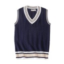 Men's Knitted Waistcoat with V-Neck Polyester Cotton Sleeveless for Layering Over a Shirt, Everyday Wear and Casual Style 1