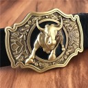 Men's Leather Belt with Bull L470 6