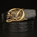 Men's Leather Belt with Crocodiles 10