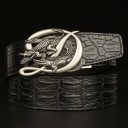 Men's Leather Belt with Crocodiles 11