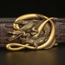 Men's Leather Belt with Crocodiles 15
