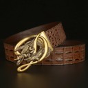 Men's Leather Belt with Crocodiles 16
