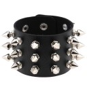 Men's Leather Bracelet with Spikes 1