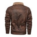 Men's Leather Jacket with Collar 7