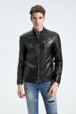 Men's Leather Jacket with Skull - Black 1