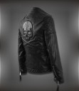 Men's Leather Jacket with Skull - Black 4