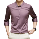 Men's Long Sleeve Shirt Plain Design Button Fastening V-Neck Spandex and Polyamide Comfortable Fit All-Year-Round 13