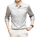 Men's Long Sleeve Shirt Plain Design Button Fastening V-Neck Spandex and Polyamide Comfortable Fit All-Year-Round 1