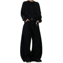 Men's Loose Black Jeans with Pockets, Viscose and Polyester, Modern Fit, Comfortable for Everyday Wear 1