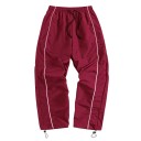 Men's Loose Trousers with Elastic Waistband and Adjustable Cuffs with Contrast Piping on the Side and Side Pockets 3