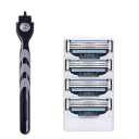 Men's Manual Razor with Four Replaceable Heads Handle with Replacement Blades with Three Edges 1
