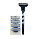 Men's Manual Razor with Four Replaceable Heads Handle with Replacement Blades with Three Edges 3