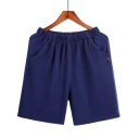 Men's Plain Pyjama Shorts with Elasticated Waist and Pockets 4