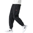 Men's Plain Sweatpants with Fleece Lining, Drawstring and Pockets, Polyester Cotton, Warm and Comfortable for Winter Season 1