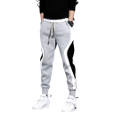 Men's Plain Sweatpants with Stripes, with Pockets, on a Drawstring, Polyester, Comfortable Fit for Sport and Leisure 1