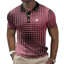Men's Polo Shirt with Collar and Buttons Short Sleeve Simple Pattern Horse Print on Chest Polyester Everyday Style 3