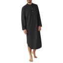Men's Pyjama Nightshirt Long Sleeve Button Fastening Comfortable Fit Cotton Polyester Home Wear and Sleep 9