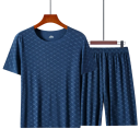 Men's Pyjama T-Shirt and Shorts Short Sleeve Lightweight Material Polyester Rayon Patterned Comfortable Sleepwear for Home 1