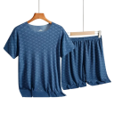 Men's Pyjama T-Shirt and Shorts Short Sleeve Lightweight Material Polyester Rayon Patterned Comfortable Sleepwear for Home 3