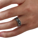 Men's Ring Starry Night Zinc Alloy Adjustable Open Ring Design Unique Gift for Men 2