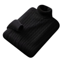 Men's Roll Neck Jumper Solid Colour Elegant Winter Jumper for Men Stylish Knitted Roll Neck Polyester Material Various Colours 13