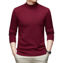Men's Roll Neck Sweater Plain Knitted Sweater with O-Neck Long Sleeve Elegant Winter Autumn Sweater Polyester Various Colours 14