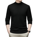 Men's Roll Neck Sweater Plain Knitted Sweater with O-Neck Long Sleeve Elegant Winter Autumn Sweater Polyester Various Colours 17