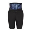 Men's Shaping Shorts with High Waist Black Thermal Compression Shorts for Fat Burning Fitness Slimming Shorts with Hook Closure 2