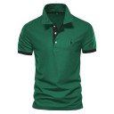 Men's Short Sleeve Cotton Polo Shirt Plain with Giraffe Print on the Chest Collar Buttons 12