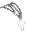 Men's Silver Double Chain with Cross 20 cm in Stainless Steel Modern Design for Men 2