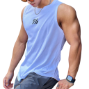 Men's Sports Vest Plain Design Crew Neck Quick-Drying Polyester Lightweight Functional Material For Training and Running 8