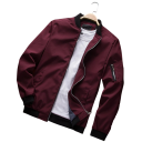 Men's Spring Bomber Jacket with Elastic Cuffs Stylish Lightweight Transitional Jacket with Zip Modern Jacket with Pockets for Everyday Wear 3