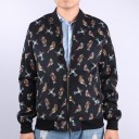 Men's Spring Jacket with Birds - Black 3