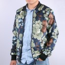 Men's Spring Jacket with Flowers - Blue A1491 4