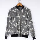 Men's Spring Jacket with Flowers - Grey 4