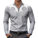 Men's Stretch Western Shirt with Long Sleeves, Contrast Yoke, Star Pattern on the Chest, Classic Collar and Button Cuffs 4