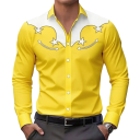 Men's Stretch Western Shirt with Long Sleeves, Contrast Yoke, Star Pattern on the Chest, Classic Collar and Button Cuffs 9
