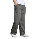 Men's Summer Cotton Cargo Trousers Work Casual Trousers with Pockets Spring Trousers for Men Comfortable Outdoor Trousers 8