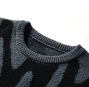 Men's Sweater with Irregular Pattern Casual Round Neck Modern Autumn Winter Knitted Sweater Polyester Various Colours 11