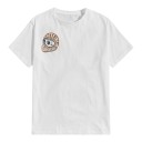 Men's T-shirt with Brown Print of a Biker Helmet and the Text Caffeine & Gasoline on the Back and Chest with Short Sleeves in Retro Style 2