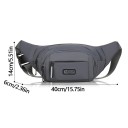 Men's Waist Bag Made of Sturdy Canvas 40 x 14 x 6 cm Waterproof Sports Waist Bag with Multiple Pockets Durable Crossbody Bag Anti-Theft 6