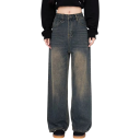 Men's Wide Plain Jeans with Pockets, Comfortable Fit, Modern Style for Everyday Wear 4