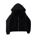 Men's Winter Coat Black Faux Fur Windproof Design Zip Fastening Durable Polyester Warm Winter Coat for Cold Weather 5