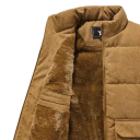 Men's Winter Gilet with Zip Collar, Inner Fur Lining and Pockets, Cotton Polyester for Everyday Wear in Cold Weather 2