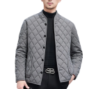 Men's Winter Jacket Grey Windproof Zip-Up Jacket Durable Polyester Practical Pockets Warm Winter Design for Everyday Wear in Cold Weather 4