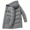 Men's Winter Jacket Windproof Design Zip and Press Stud Fastening Practical Pockets Warm Cotton Lining Durable Polyester Winter Jacket 10